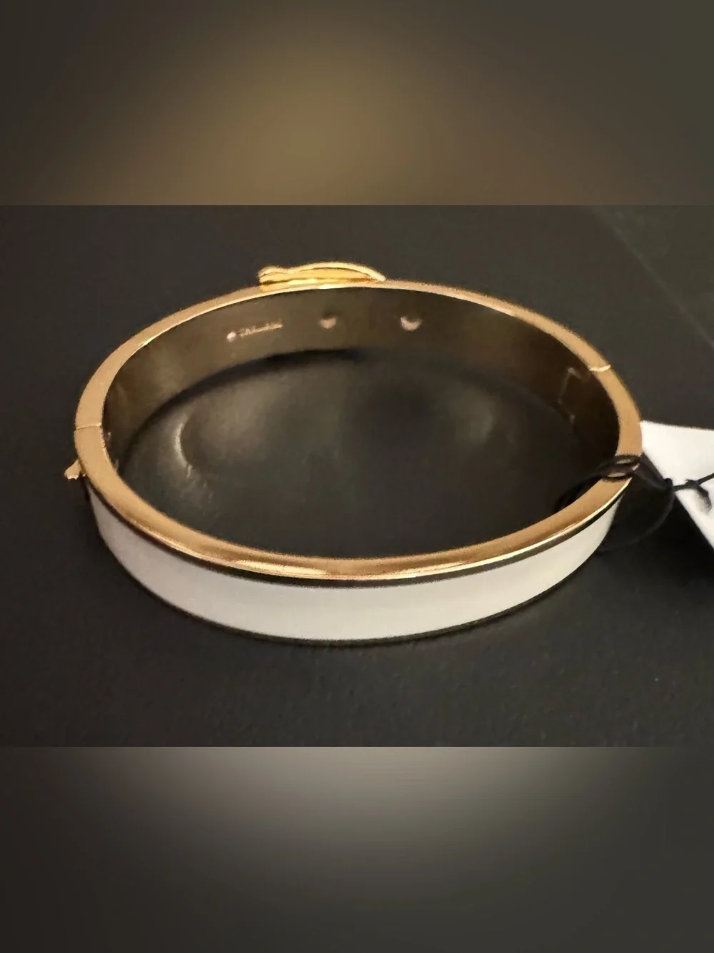 NWT - Coach Signature C Buckle Gold-Tone and Chalk White Bracelet